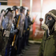 Police confront demonstrators protesting the shooting death of Michael Brown outside the police station Nov. 19, 2014, in Ferguson, Mo.
Scott Olson/Getty Images